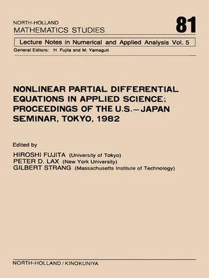 cover image of Nonlinear Partial Differential Equations in Applied Science